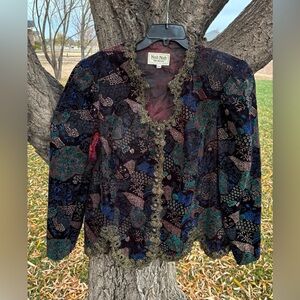 65. Vintage Nah Nah Woman Patterned Velvet Women's Blazer